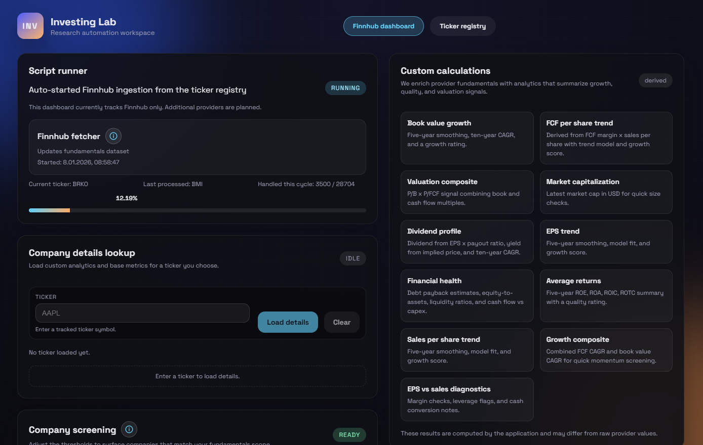 Investing Lab preview